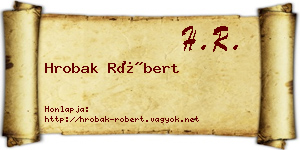 Hrobak Róbert névjegykártya